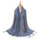 Blue Elegant Retro Paisley Print Scarf for Women - Soft Fashion Shawl Wrap 185x70cm