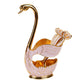 Elegant Swan Base Spoon Holder Set with 6 Coffee/Dessert Spoons(Gold and white spoon)