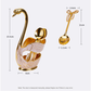Elegant Swan Base Spoon Holder Set with 6 Coffee/Dessert Spoons(Silver spoon)