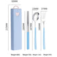 2 - pcs Light blue Reusable Travel Utensil Set with Case - 304 Stainless Steel Spoon, Fork & Chopsticks