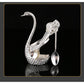 Silver Elegant Swan Cutlery Holder Set with 6 Dessert Spoons
