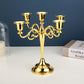 Gold Elegant Metal Candelabra 5 Arm Candle Holder -  Decorative Candelabra for Home, Weddings, Events