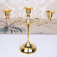Gold Elegant Metal Candelabra 3 Arm Candle Holder -  Decorative Candelabra for Home, Weddings, Events