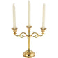 Gold Elegant Metal Candelabra 3 Arm Candle Holder -  Decorative Candelabra for Home, Weddings, Events