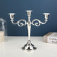 Silver Elegant Metal Candelabra 3 Arm Candle Holder -  Decorative Candelabra for Home, Weddings, Events