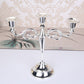 Silver Elegant Metal Candelabra 3 Arm Candle Holder -  Decorative Candelabra for Home, Weddings, Events