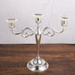 Silver Elegant Metal Candelabra 3 Arm Candle Holder -  Decorative Candelabra for Home, Weddings, Events