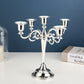 Silver Elegant Metal Candelabra 5 Arm Candle Holder -  Decorative Candelabra for Home, Weddings, Events