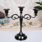 Black Elegant Metal Candelabra 3 Arm Candle Holder -  Decorative Candelabra for Home, Weddings, Events