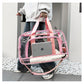 Pink transparent Multi-Purpose Clear PVC Bag - Travel, Fitness, Storage Tote (42x26x15cm)