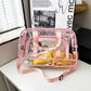 Pink transparent Multi-Purpose Clear PVC Bag - Travel, Fitness, Storage Tote (42x26x15cm)