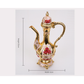 Vintage Palace Style Liquor Serving Set - Metal Pot, 6 Cups & Tray (White Gold)