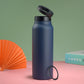 Stainless Steel Insulated Water Bottle with Integrated Magnetic Phone Stand - Blue (24oz)