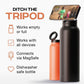 Stainless Steel Insulated Water Bottle with Integrated Magnetic Phone Stand - Beige (24oz)