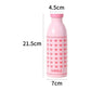Cute Milk Bottle Thermos - 500ml Stainless Steel Insulated Water Bottle (Purple Stripes)