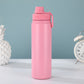 Pink Portable Travel Thermos Bottle - Leakproof Stainless Steel Flask with Carry Handle (22oz - 660ml)