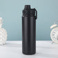 Black Portable Travel Thermos Bottle - Leakproof Stainless Steel Flask with Carry Handle (22oz - 660ml)