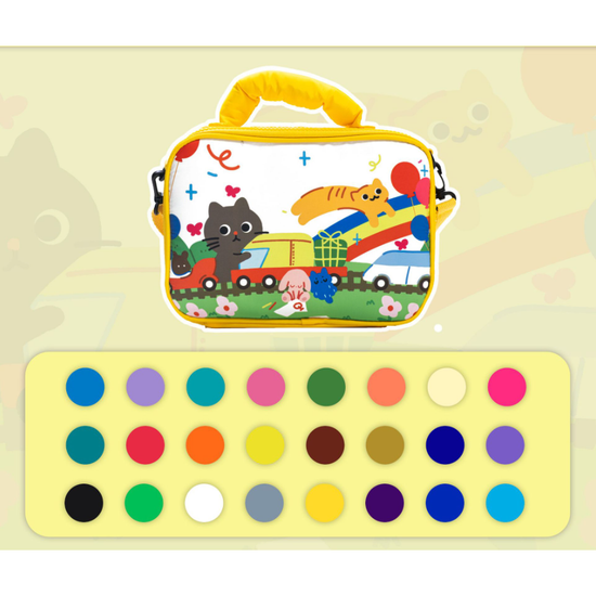 24 colors Kids Double-Layer Marker Set with Carry Case - Portable Art Supply Organizer Bag