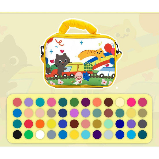 48 colors Kids Double-Layer Marker Set with Carry Case - Portable Art Supply Organizer Bag