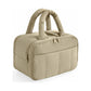 Camel Puffy Travel Wash Bag with Wide-Mouth Access and Wet-Dry Pockets