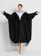 Black Stylish Waterproof Raincoat Poncho - Long, Packable for Outdoor Travel & Hiking