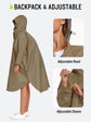 Dark blue Stylish Waterproof Raincoat Poncho - Long, Packable for Outdoor Travel & Hiking