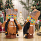 Plush Thanksgiving Dolls - Faceless Figures with Fringe & Braids (Set of 2)