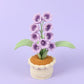 Handmade Crochet Lily of the Valley Potted Plant - Everlasting Crochet Flower Arrangement (9 heads Purple)