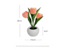 White Charging model Artificial Tulip Bouquet LED Light - Ceramic Pot Desk Lamp