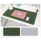 2 PCS Dark green/gray Extra-Large Leather Table Mat for Study & Work - Pad for Students & Office Use (60x30cm)