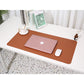 Reddish brown/gray Extra-Large Leather Table Mat for Study & Work - Pad for Students & Office Use (100x50cm)
