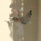 (Style A)2 PCS Hummingbird Metal Suncatcher with Crystal Accents - for Window or Wall Indoor Hanging Ornament