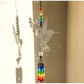 (Style C)2 PCS Hummingbird Metal Suncatcher with Crystal Accents - for Window or Wall Indoor Hanging Ornament
