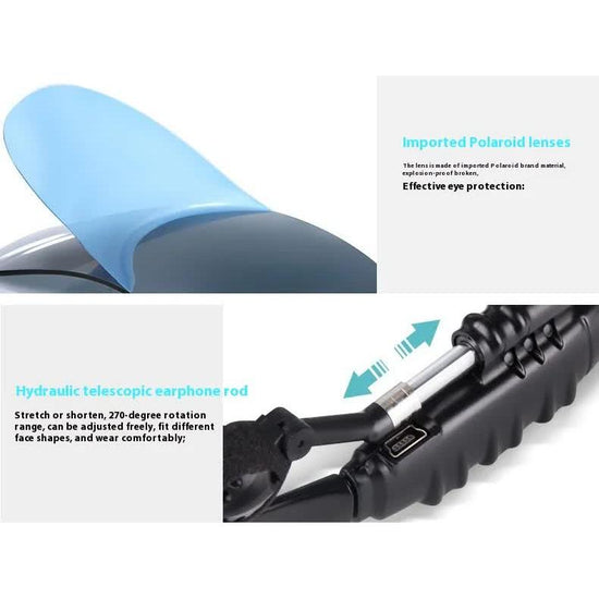 Black Bluetooth Sunglasses with Wireless Earbuds for Music and Calls