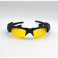 Yellow Bluetooth Sunglasses with Wireless Earbuds for Music and Calls