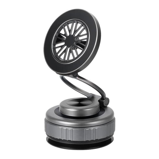 Gray Foldable Vacuum Suction Phone Stand for Navigation and Calls