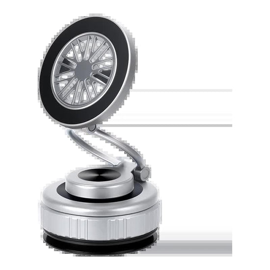 Silver Foldable Vacuum Suction Phone Stand for Navigation and Calls