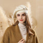 White Vintage Inspired Knitted Beret - Stretchy & Comfortable Wool Blend Cap