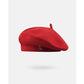 Red Vintage Inspired Knitted Beret - Stretchy & Comfortable Wool Blend Cap