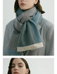 Blue Elegant Color Block Striped Scarf -Men&