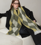 (Yellow+Green)Two-Tone Argyle Pattern Scarf - Ladies&
