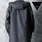 Stylish Black Trench Raincoat - Extra Long, Hooded, for Hiking & Fishing - L