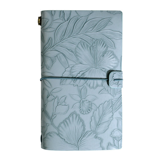 Light blue 2-Pack Vintage Floral Embossed PU Leather Journals - 192 Pages Each