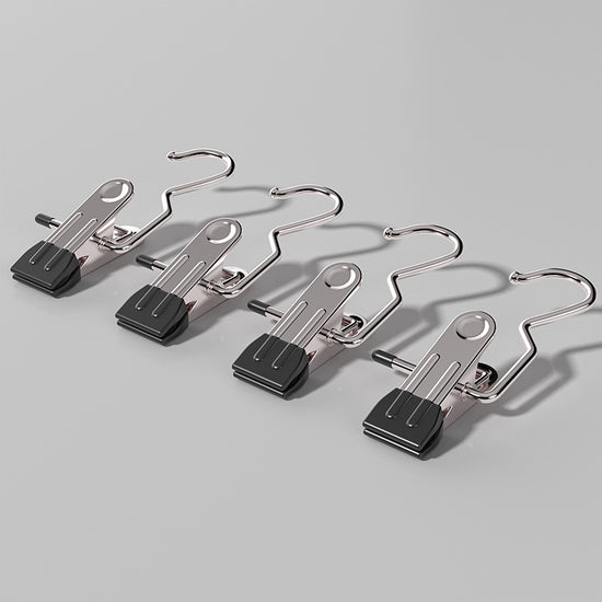Black Stainless Steel Hanging Clips (35 PCS) - Strong Grip for Pants, Hats, Socks, Laundry