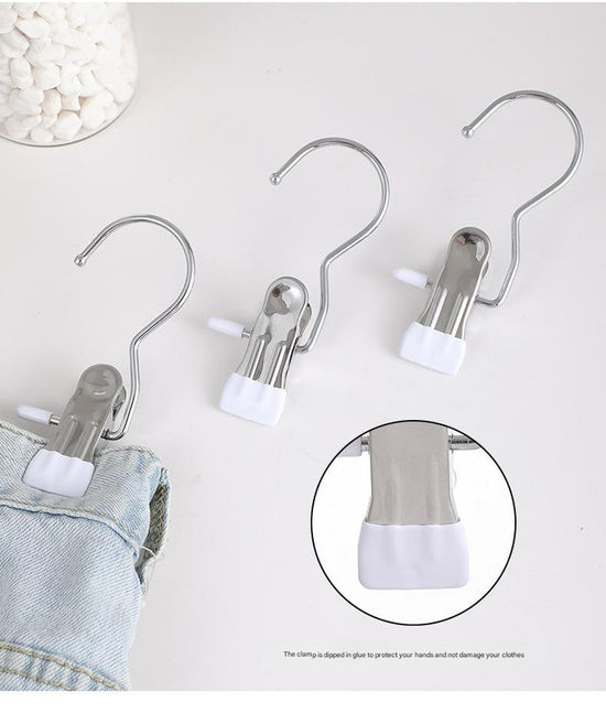 Blue Stainless Steel Hanging Clips (35 PCS) - Strong Grip for Pants, Hats, Socks, Laundry