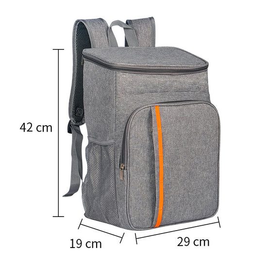 Grey Leakproof Insulated Backpack Cooler - Durable Oxford Cloth, for Travel & Picnics