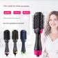 Red 3-in-1 Hot Air Brush Hair Dryer & Styler - Volumizer, Straightener, Curler