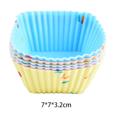 Style 6 Silicone Mini Cake Molds (30 Pack) -  For Cupcakes, Desserts (7x7x3.2cm)