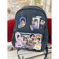 Dark blue Large Capacity Anime Denim Bookbag for School Commute  Anime Fans