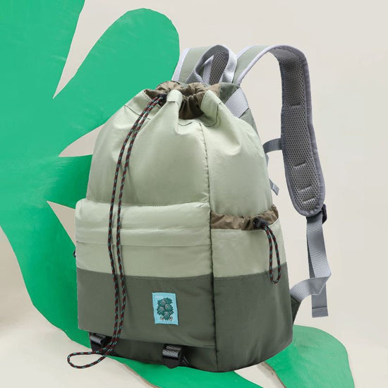 Green Stylish Lightweight Drawstring Backpack for Women Men Hiking Travel